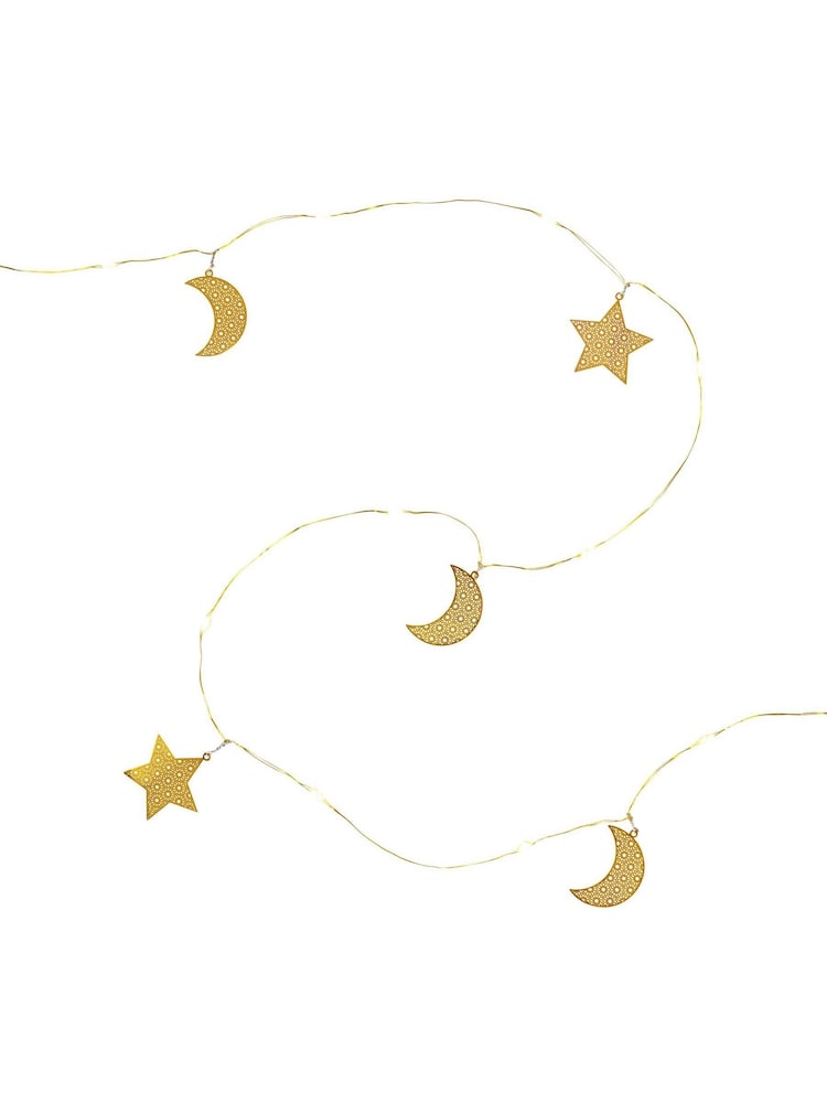 Lights4fun Gold Moon and Star Filigree Micro Fairy Light - Image 2 of 3