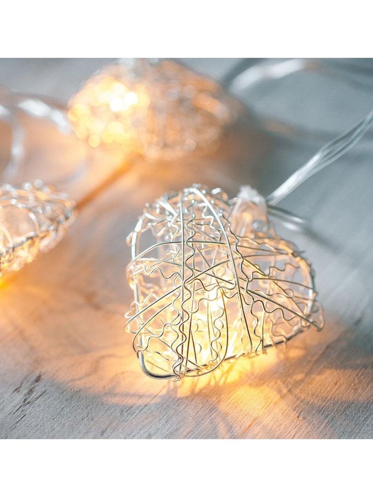 Lights4fun 20 Warm White Mesh Heart Fairy Lights - Image 1 of 4