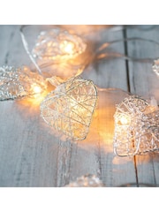 Lights4fun 20 Warm White Mesh Heart Fairy Lights - Image 4 of 4