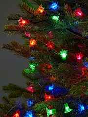 Lights4fun Ivory 150 Multi Coloured Pickwick Christmas Tree Lights - Image 1 of 2