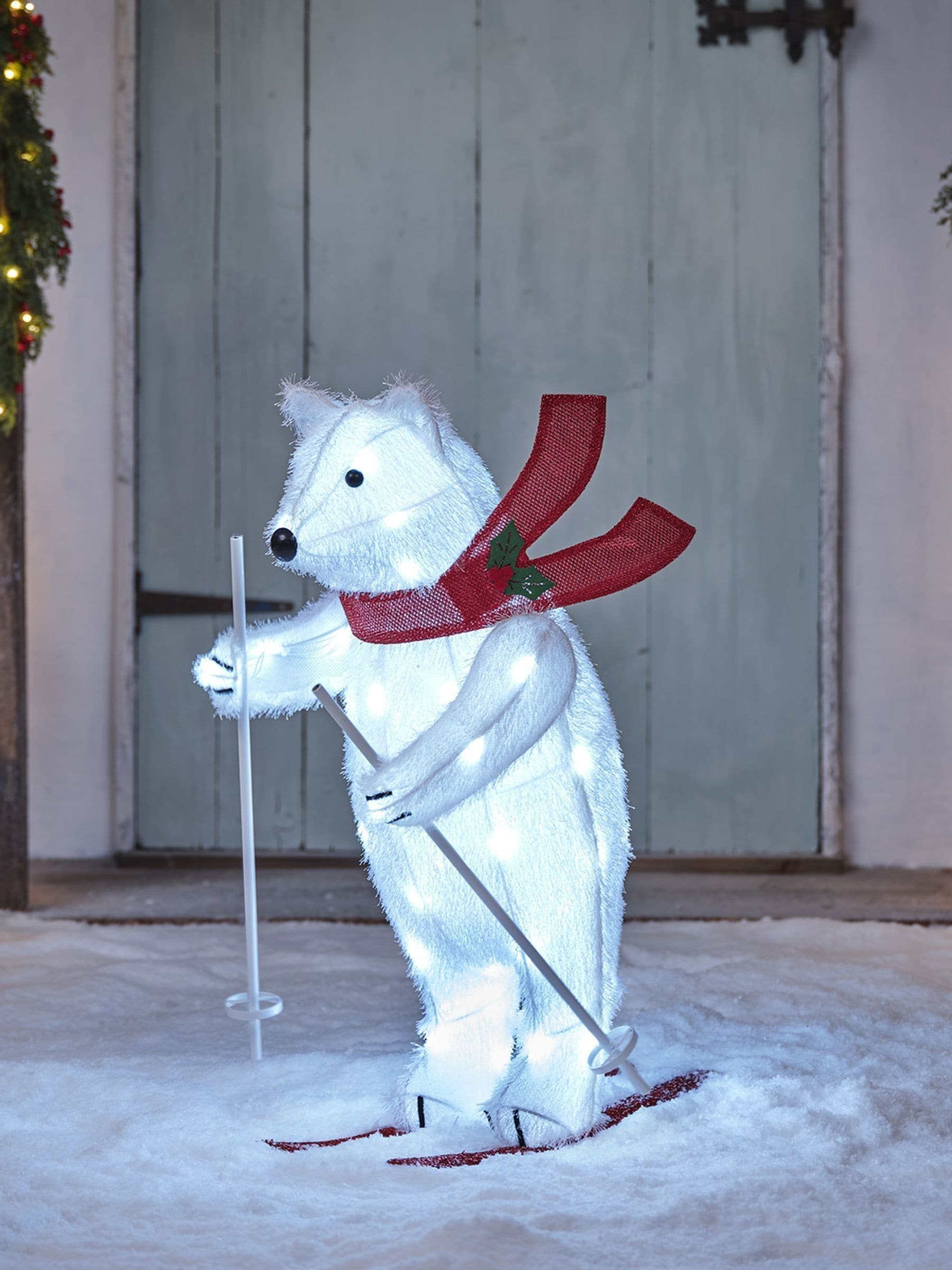 Lights4Fun Animated Skiing Polar Bear Figure - Image 3