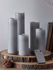 Lights4fun Set of 5 Slim LED Pillar Candles with Remote Control - Image 3 of 4