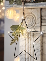 Lights4fun Set of 2 Clear Micro LED Star Lights with Winter Foliage - Image 5 of 5