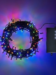 Lights4fun 200 Multi Coloured LED Outdoor On Cable Battery Fairy Light - Image 4 of 6