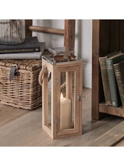Lights4fun White Salcombe Wooden Lantern Duo with TruGlow® Candle - Image 2 of 3