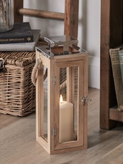 Lights4fun White Salcombe Wooden Lantern Duo with TruGlow® Candle - Image 4 of 4