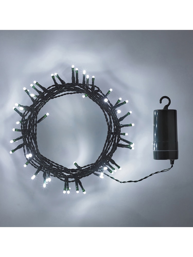 Lights4fun 100 LED Outdoor On Cable Battery Fairy Light - Image 1 of 1 Lights4fun 100 LED Outdoor On Cable Battery Fairy Light - Image 1 of 1