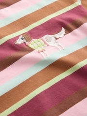 Multi Stripe Embroidered Dog T-Shirt (3-16yrs) - Image 8 of 9