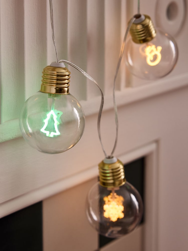 Multicoloured Neon Christmas Bulb Line Lights - Image 2 of 3 Multicoloured Neon Christmas Bulb Line Lights - Image 2 of 3