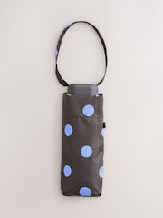 Chocolate Brown Print Compact Umbrella - Image 1 of 4