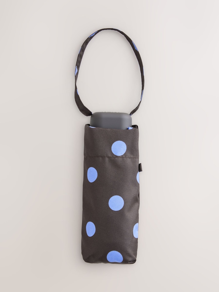 Chocolate Brown Print Compact Umbrella - Image 1 of 4