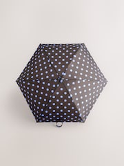 Chocolate Brown Print Compact Umbrella - Image 3 of 4
