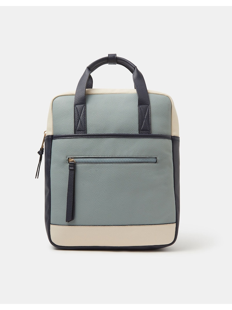 Accessorize Blue Faux Leather Backpack - Image 1 of 3