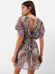 Accessorize Brown Palm Print Mini Kaftan - Image 2 of 5