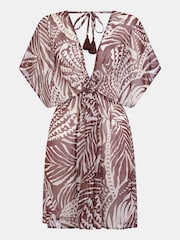 Accessorize Brown Palm Print Mini Kaftan - Image 5 of 5