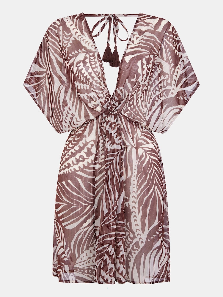 Accessorize Brown Palm Print Mini Kaftan - Image 5 of 5