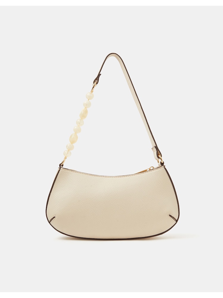 Accessorize Cream Beaded Strap Shoulder Bag - Image 1 of 3