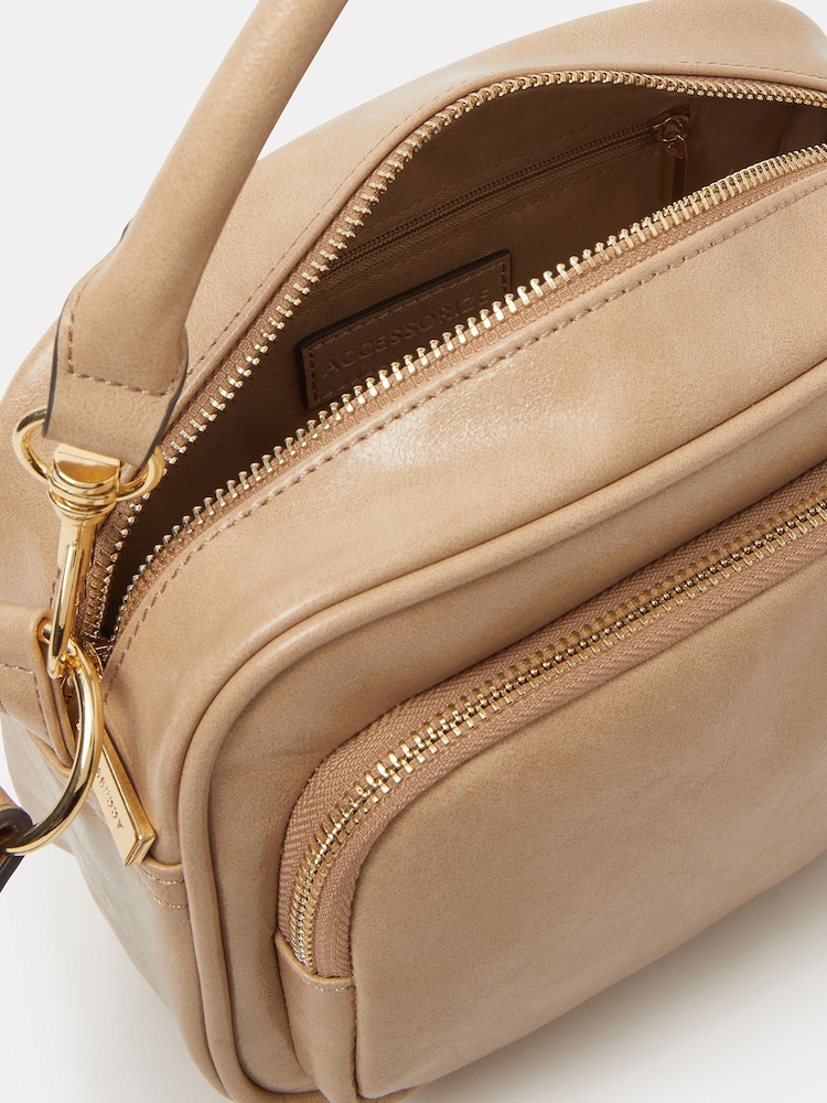 Accessorize Nude Boxy Crossbody Bag - Image 3 of 3