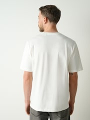 White Japanese Mountain Regular Fit Graphic Print Heavy Weight T-Shirt - Image 3 of 5