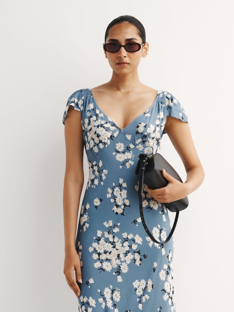 Rixo Amelia Bouquet Blue Cathy Dress - Image 2 of 5 Rixo Amelia Bouquet Blue Cathy Dress - Image 2 of 5