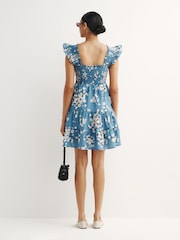 Rixo Amelia Bouquet Blue Sidney Dress - Image 3 of 5