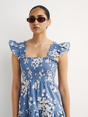 Rixo Amelia Bouquet Blue Sidney Dress - Image 4 of 5