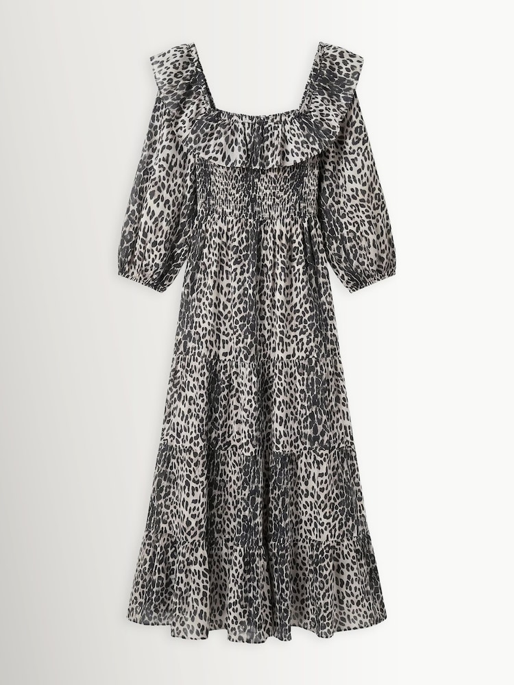 Rixo Nina Leopard Mocha Gabriel Dress - Image 1 of 1
