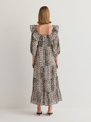 Rixo Nina Leopard Mocha Gabriel Dress - Image 2 of 5