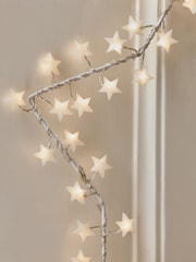 White Frosty Star Light Up Hanging Decoration - Image 3 of 5