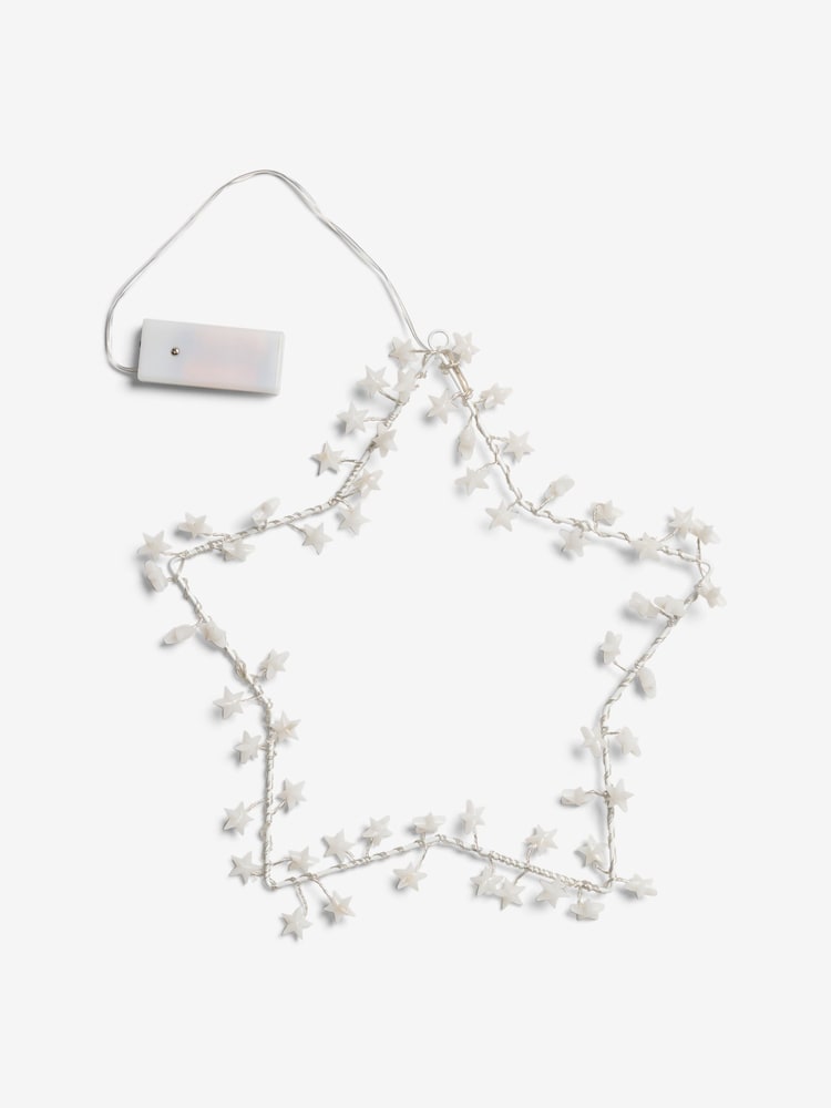 White Frosty Star Light Up Hanging Decoration - Image 5 of 5
