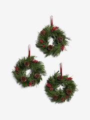 Set of 3 Green Mini Berry Hanging Wreaths - Image 1 of 1