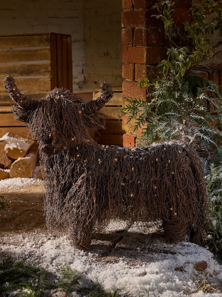 Brown Light Up Wire Hamish Outdoor Ornament - Image 1 of 5 Brown Light Up Wire Hamish Outdoor Ornament - Image 1 of 5