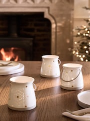 Set of 3 White Ceramic Tealight Holders - Image 1 of 4