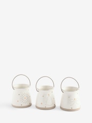 Set of 3 White Ceramic Tealight Holders - Image 4 of 4