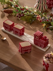 Red Ceramic Train Serveware Ornament - Image 3 of 5