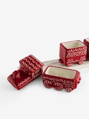 Red Ceramic Train Serveware Ornament - Image 4 of 5