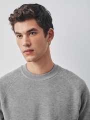 Grey Essential Textured Knitted Jumper - Image 4 of 8