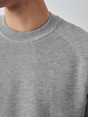 Grey Essential Textured Knitted Jumper - Image 5 of 8