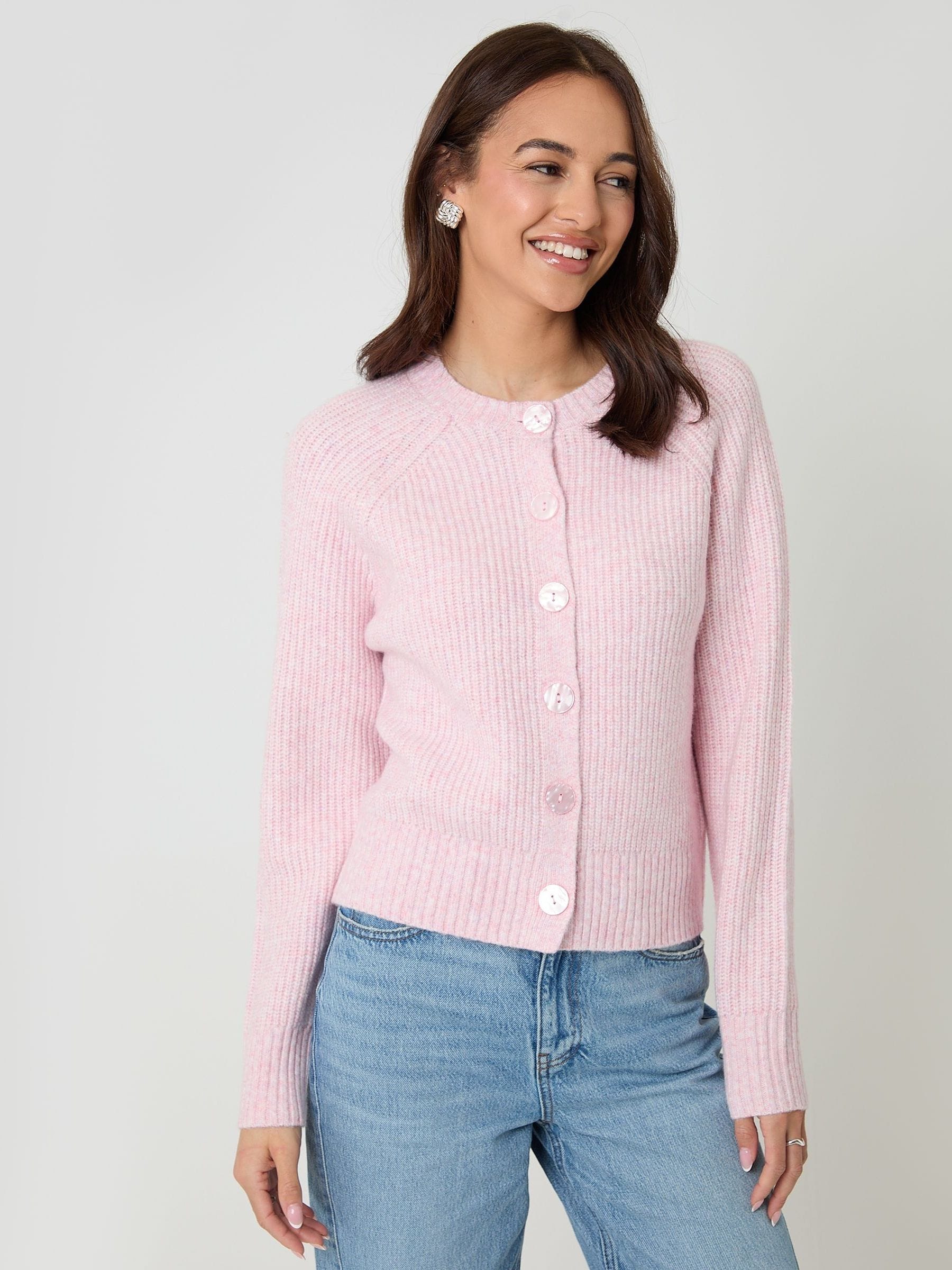 Buy Threadbare Pink Chunky Knit Button Up Cardigan from Next USA