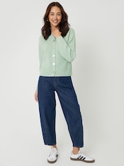 ירוק - Threadbare קרדיגן מכופתר סרוג בסריגה עבה - תמונה 4 מתוך 4