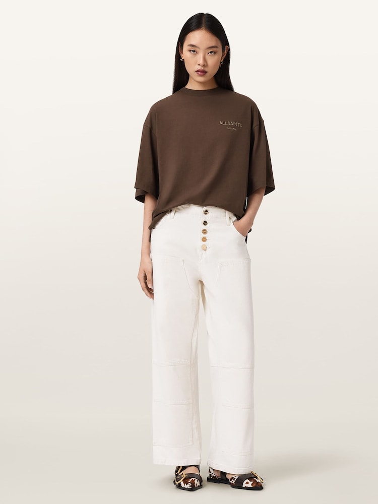 AllSaints Brown Amelie Undrgrnd T-Shirt - Image 2 of 10 AllSaints Brown Amelie Undrgrnd T-Shirt - Image 2 of 10