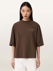AllSaints Brown Amelie Undrgrnd T-Shirt - Image 9 of 10