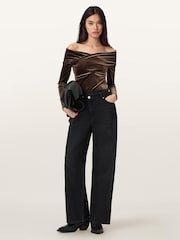 AllSaints Delta Top aus Samt - Bild 5 von 6