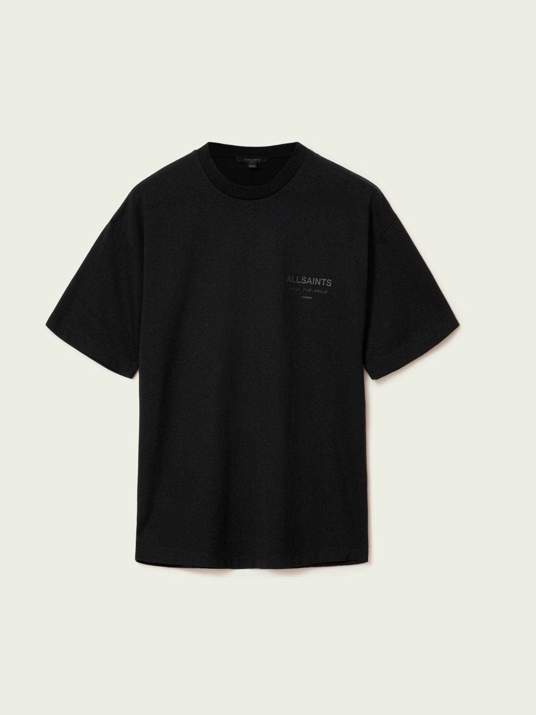 Buy AllSaints Black Underground Etta Oversized Back Logo Print
