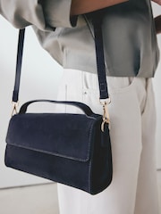 Navy Leather Top Handle Bag - Image 2 of 8