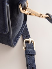 Navy Leather Top Handle Bag - Image 6 of 8