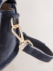 Navy Leather Top Handle Bag - Image 8 of 8