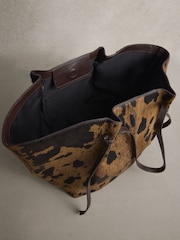 Brown N.Premium Leather Cow Print Large Shoulder Bag - Image 8 of 8