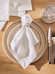 White Washed Cotton Set of 4 Napkins - Image 1 of 3