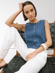 Azul medio - Denim Shell Top - Imagen 1 de 8